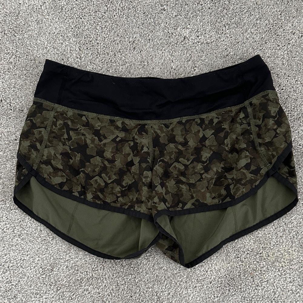 lululemon athletica Black and Green Women's Athletic Shorts